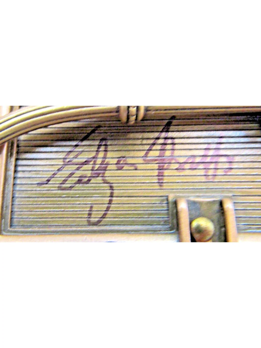 Signed Edgar Berebi Ribbons Frame Enamel and Swarovski Crystal 7471/8